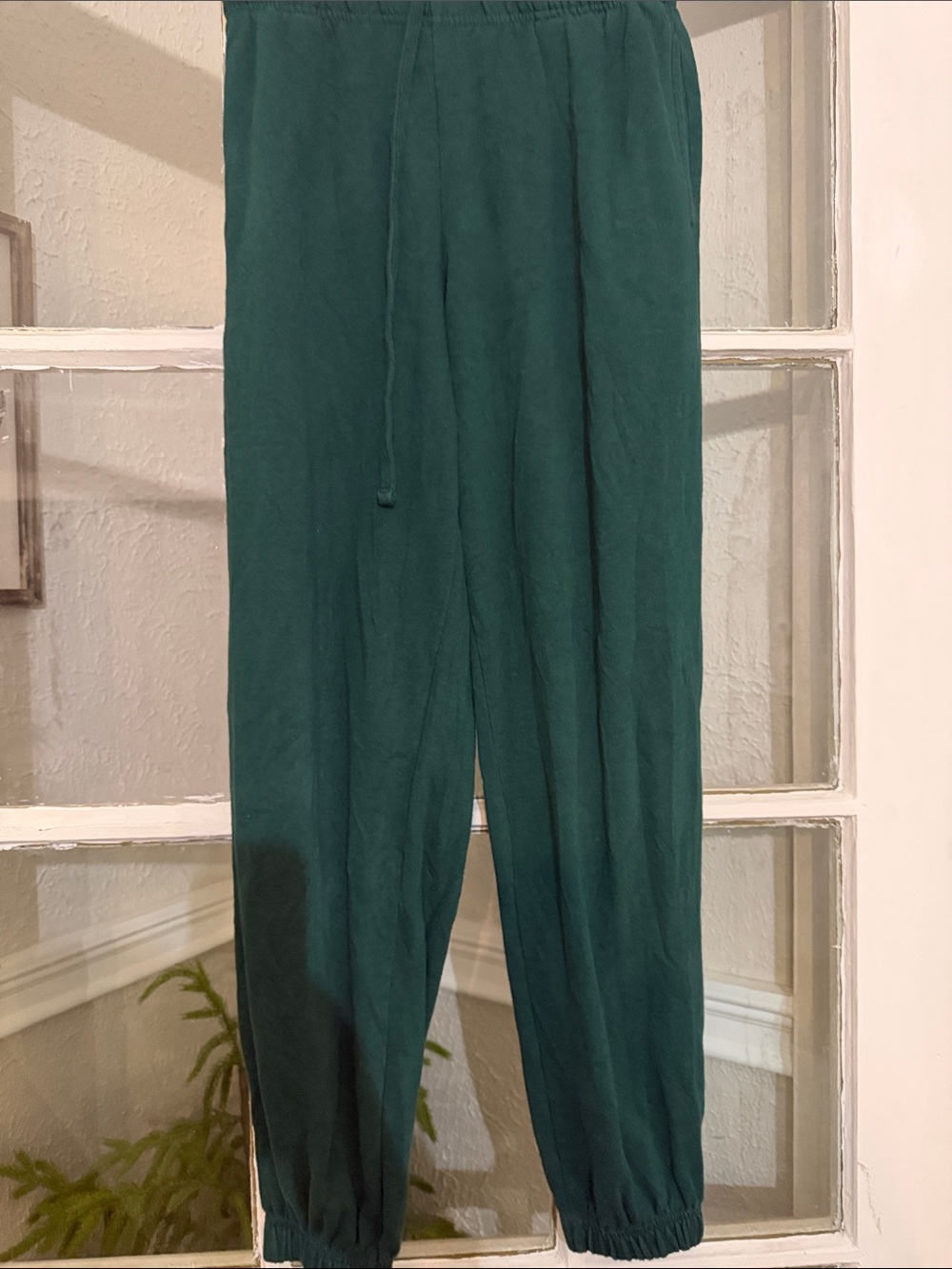 Garage Womens Green Drawstring Jogger Pants
